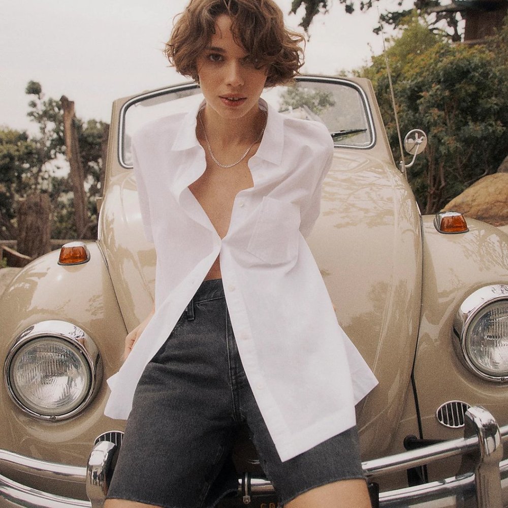 [NWT] Madewell Lightweight Poplin Camp Shirt in White
